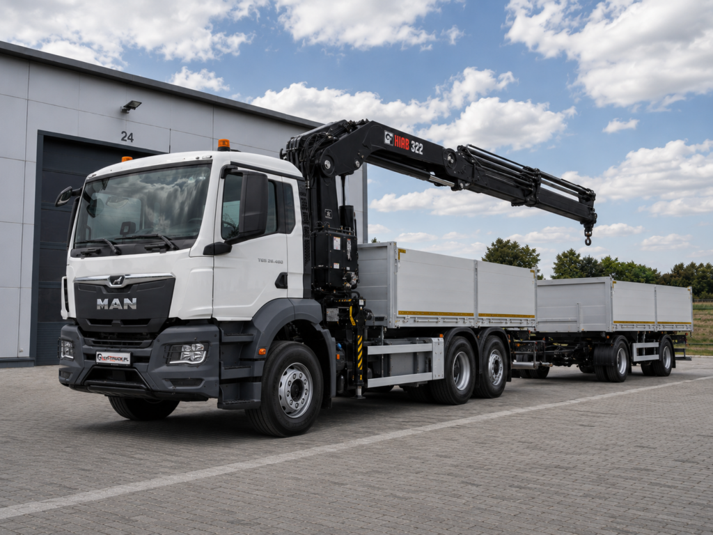 MAN + HIAB 322 – solówka + przyczepa